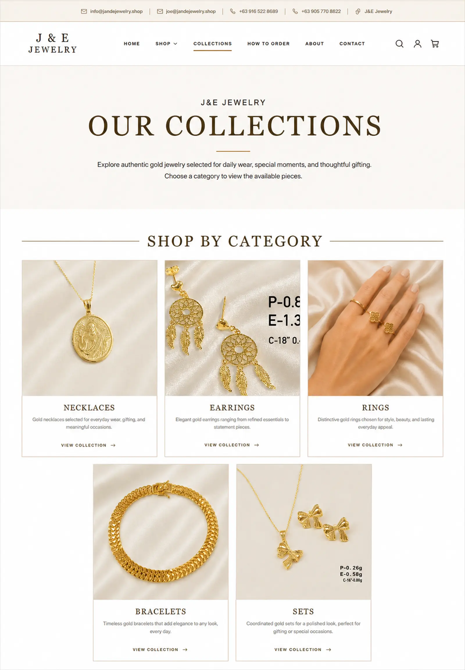 J & E Jewelry tablet presentation