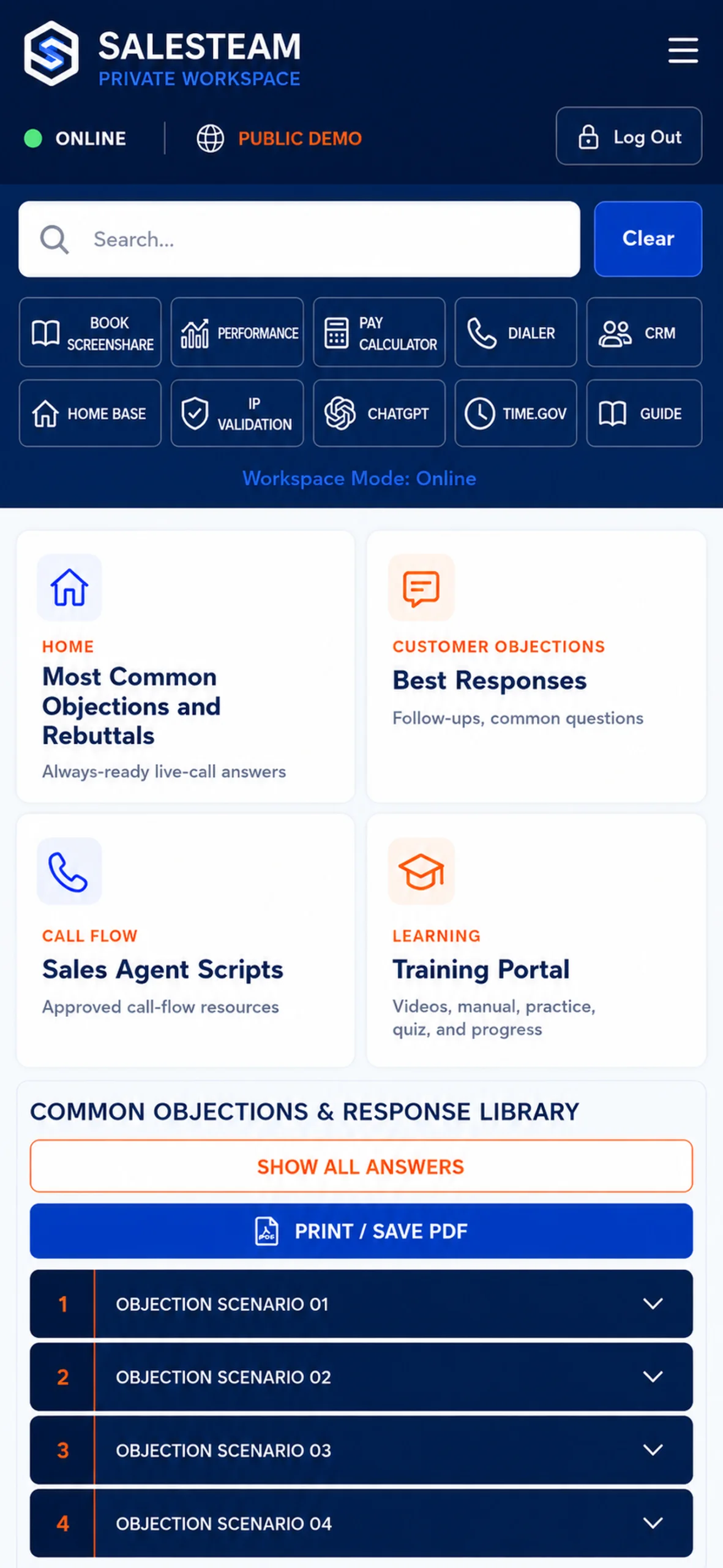 SALESTEAM – Agent Workspace mobile presentation